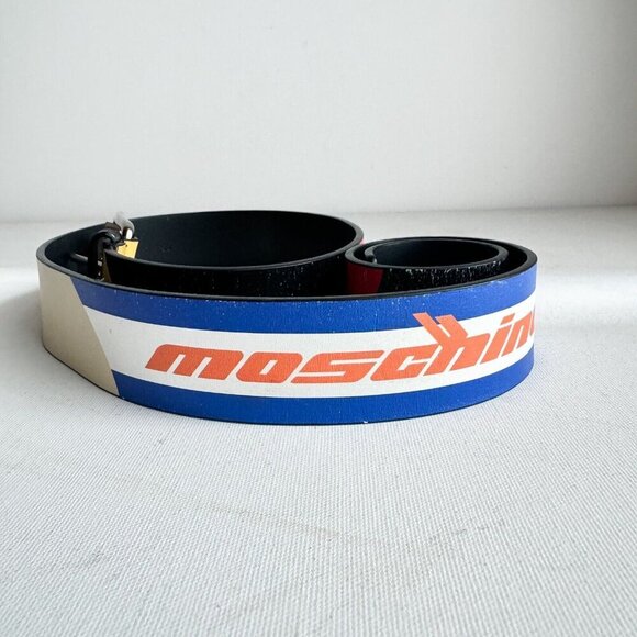 Moschino Motorcross Colorblock Colourful Leather Belt - Picture 5 of 9
